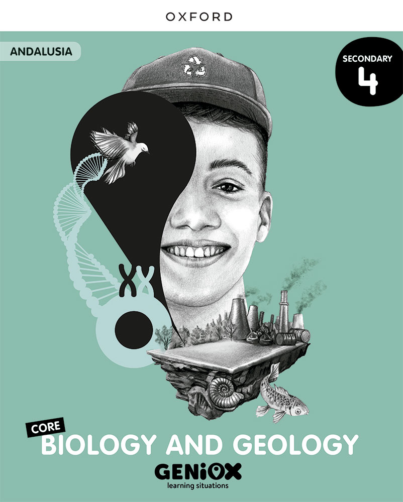 Portada del libro GENiOX Situaciones de aprendizaje Biology and Geology 4 Secondary para Andalusia